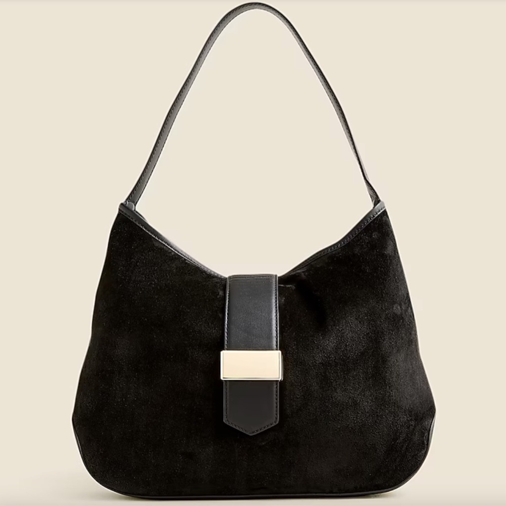 J. Crew Berkeley suede and leather shoulder bag - Black